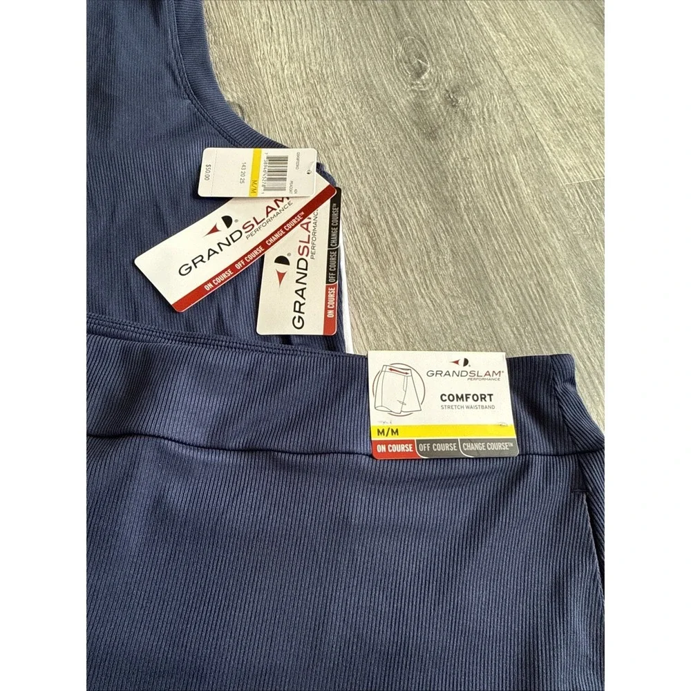 Grand Slam Performance Women Tennis Pickleball 2 pc Set Skort‎ Tank Navy NWT Med
